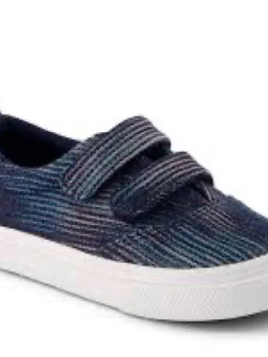 TOMS Fenix Double Strap Boys Navy Blue Slip-On with Hook Loop Straps Sneaker Sz6 - Picture 2 of 9